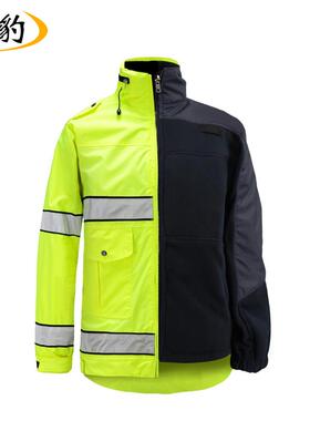新款雨豹 服U-022反B棉外套专业防护反光工作光 防暴雨分体雨衣套
