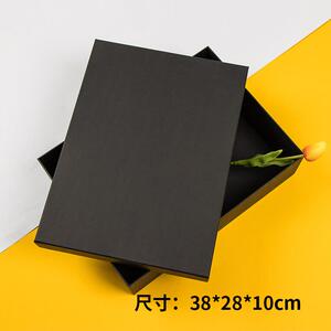 新款直销现货黑色礼品盒大号方形礼物盒天地盖复古特种纸伴手礼盒