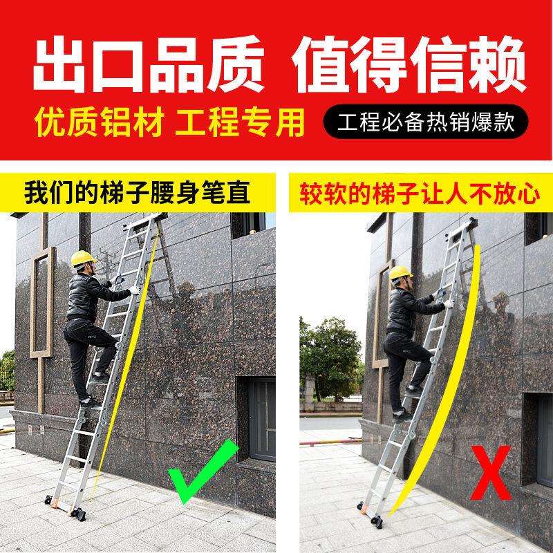 折叠梯子家用多功能伸缩梯室内梯加厚工程梯便携铝合金人字梯梯形