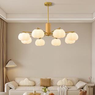 客客厅吊灯日式原主木客灯具全屋组厅合套639餐棉花奶油卧室餐厅