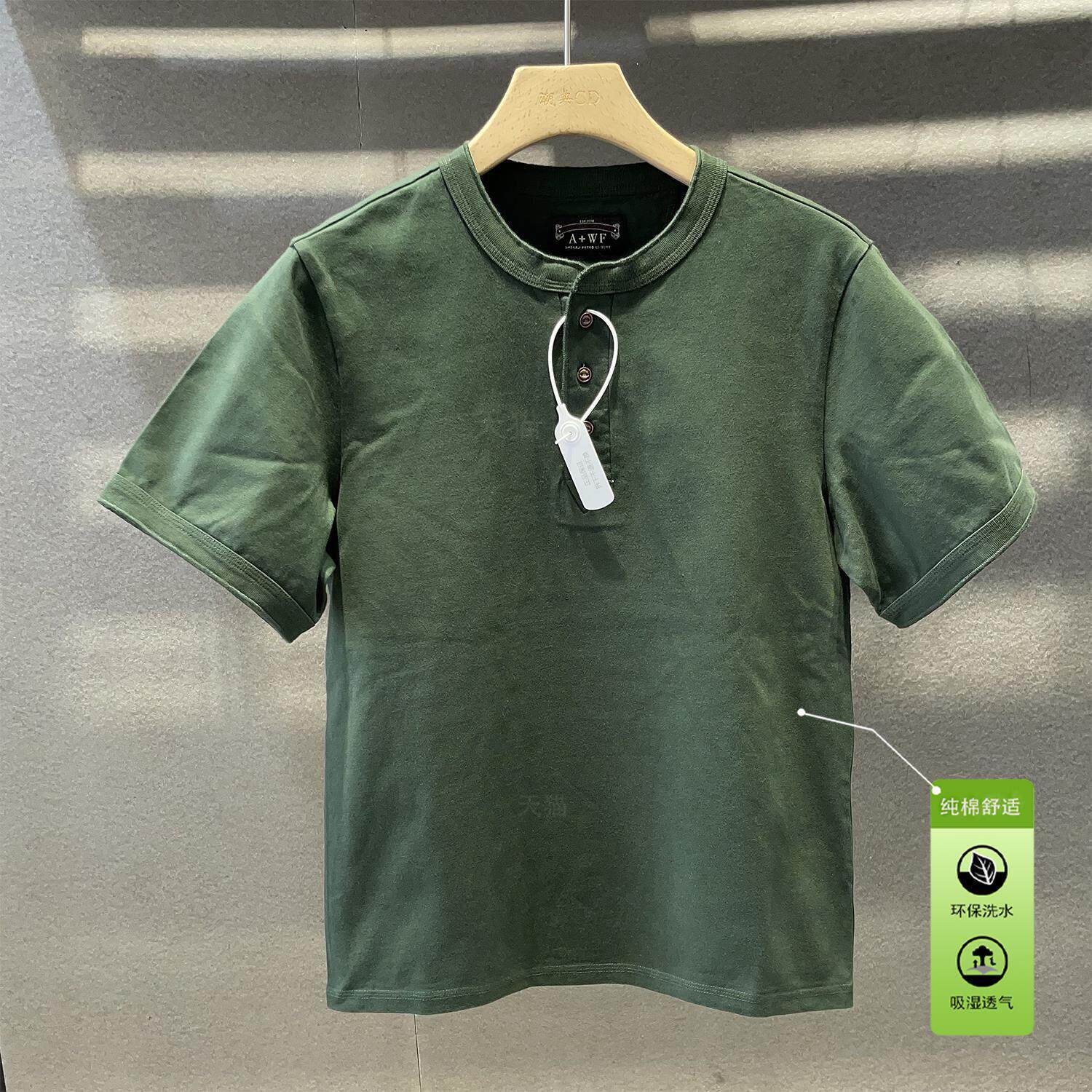 夏季军绿色休闲男士短袖T恤纯棉宽松半袖polo衫大码痞帅体恤上衣