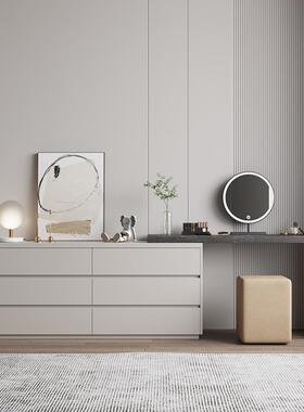 实妆木意式极简梳台五斗柜F97J8TJ9一体卧电视化妆桌组合柜床尾收