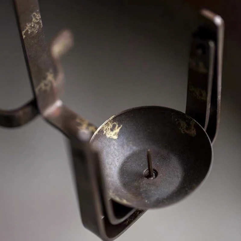 立木堂中式复古烛台挂壁禅意手工蜡烛台茶空间摆件装饰蜡烛台配件