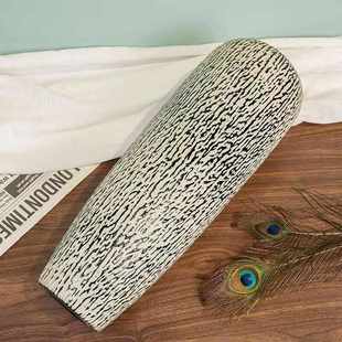 新款超级大花瓶摆件客厅插花复古落地创意民宿水培树皮简约芦苇花