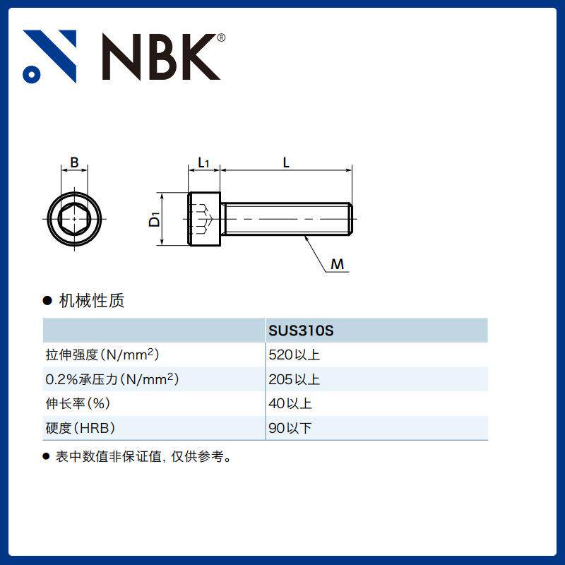 NBKSNUS无功能性不锈钢内六角圆尘柱头螺栓螺659丝SS310S厂家直J
