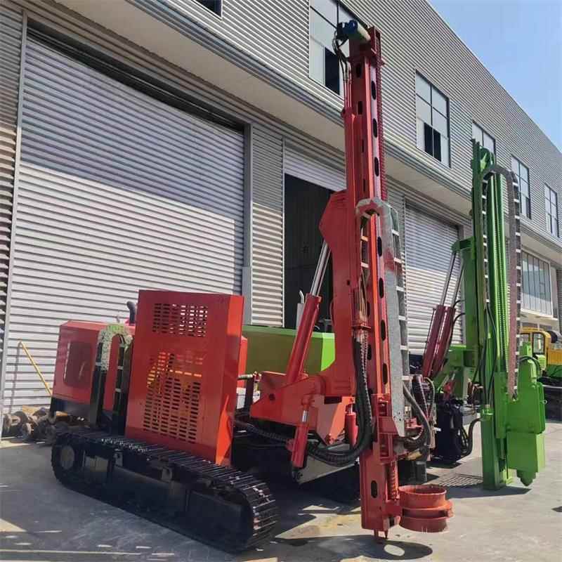 钢制履带光打桩预埋桩电动旋500挖钻机液机压履带伏式螺旋打桩机