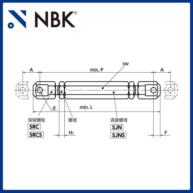 NBK STRS松紧螺丝扣滚子链专用型不锈钢制SUS303链条张力调节
