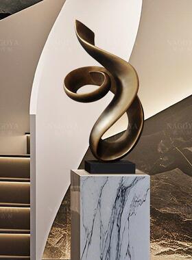 现代简约抽象树脂雕塑酒店大堂落地装饰别墅客厅玄关工艺品摆饰