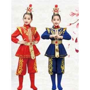 儿童花木兰演出服舞蹈戏曲表演服男女童古代士兵盔甲将军演出服装