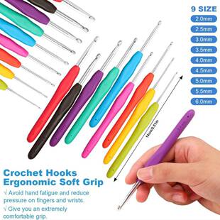 68件套初学者用钩针套装带AL7306666色钩配针纱线钩件和钩针套件