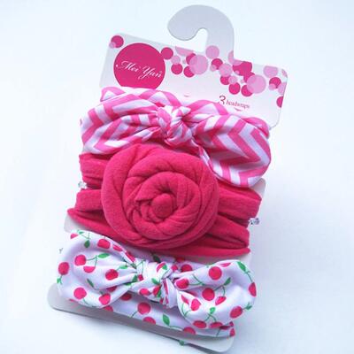 3 Pcs/Set Floral Bows Baby Headband Dot Bowknot Haarband