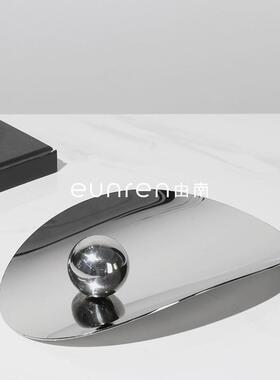 简约现代不锈钢异形果盘收纳盘售楼处客厅茶几餐桌样板间桌面摆件