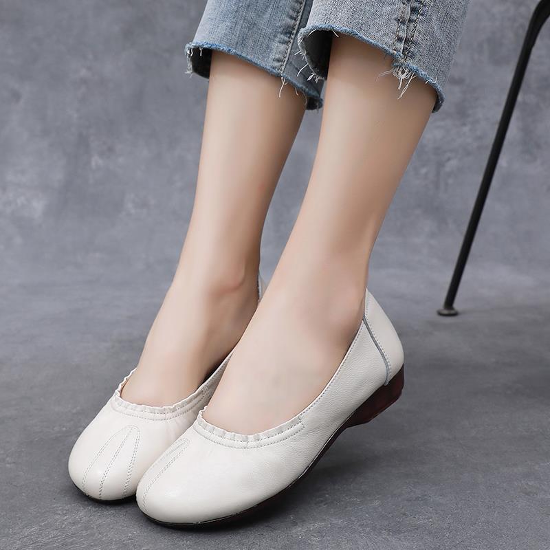 正品夏年季软底软面舒适女鞋牛筋中老大码口鞋软皮浅真皮妈妈鞋女