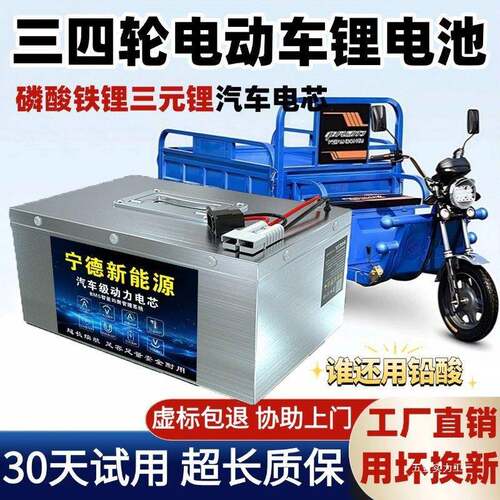 宁德锂电电瓶72V60V48V三四轮代步车大单体蓄电池大容量铁锂电芯