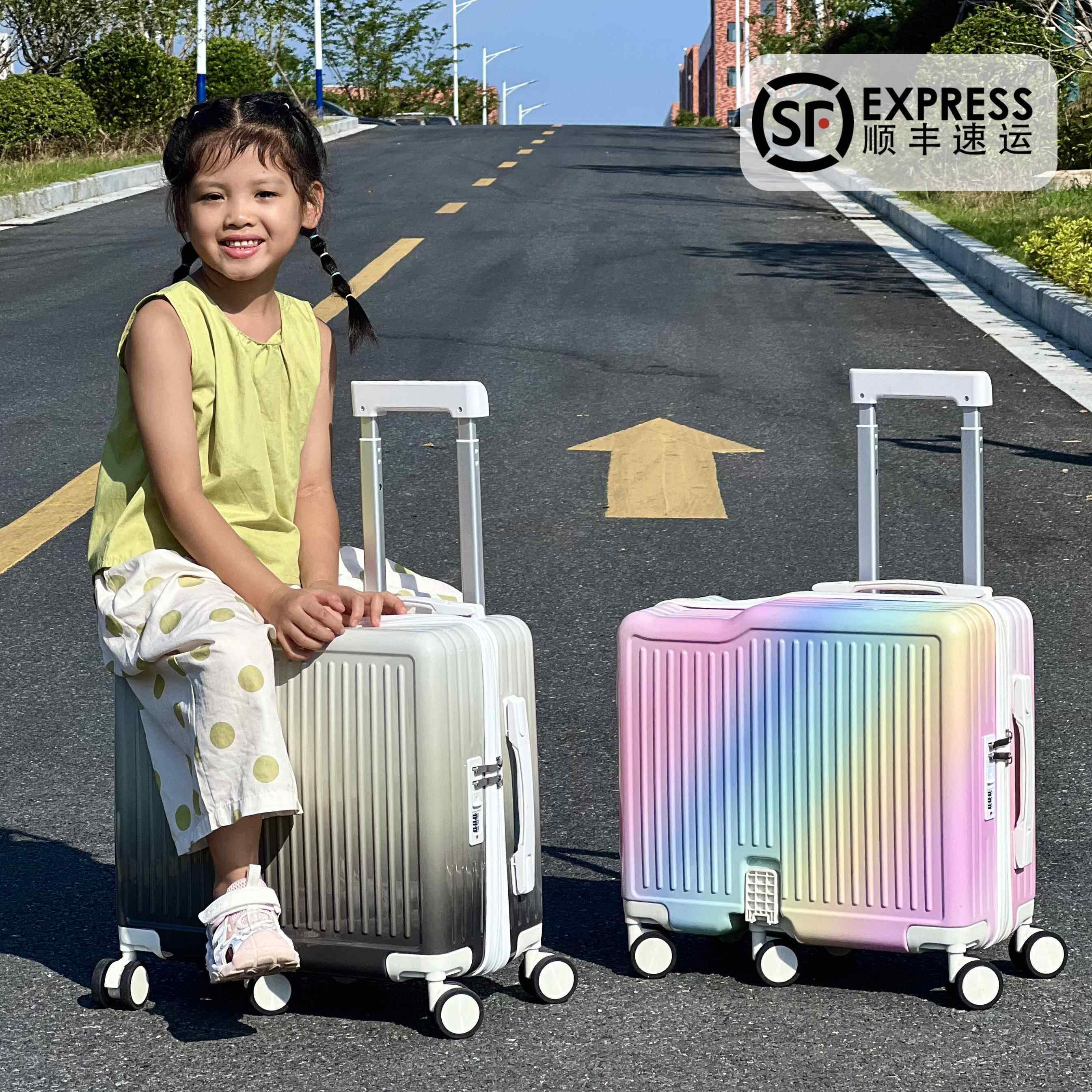 加厚耐摔可坐骑儿童拉杆箱行李箱女孩小型轻便20寸登机小学生旅行