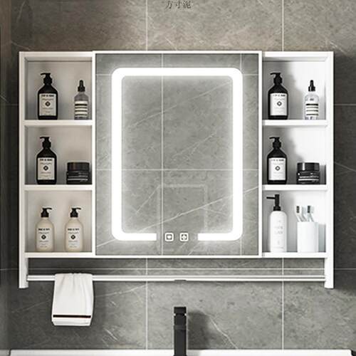 太空铝浴室镜柜小户型卫生间储物镜子挂墙式化妆镜单独收纳盒镜箱