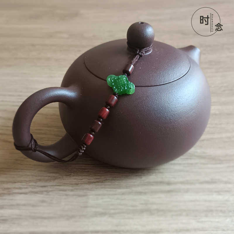 时念和田玉紫砂功夫茶壶盖绳防摔装饰高端挂壶把专用防掉保护配件