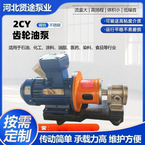 2CY不锈钢磁力齿轮泵无泄露卧式齿轮泵聚氨酯输送泵