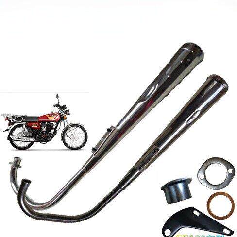 摩托车配件男装Cg125珠海Zj幸福Xf125电镀不锈钢加厚排气管消声器