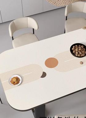 餐桌垫防水防桌油烫隔热垫轻PEB奢感约皮革桌防布现代简茶几桌垫