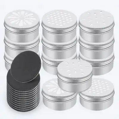 10 Dog Training 25x2mm Magnetic Dots Metal Tins Holes Lid