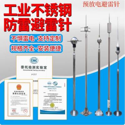 预放电式避雷针接闪器4500/6000提前放电304不锈钢避雷针ESE2500