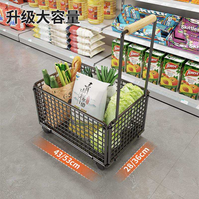 买菜小拉车筐加厚购物家用便携小推车超市购物车拖车带轮拉快递手