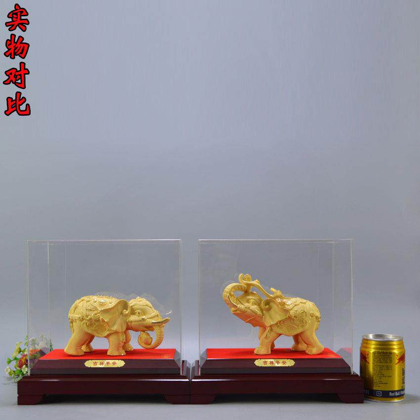 绒沙金大象摆件吉祥风水电视酒柜创意客厅玄关工艺品家居装饰