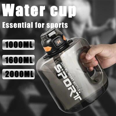 1/1.6/2L Sports Water Bottle Large Capacity Creative Cup Hea