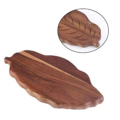 Wooden Leaf Serving Tray Snack Tray Novelty Dish Tea Tray