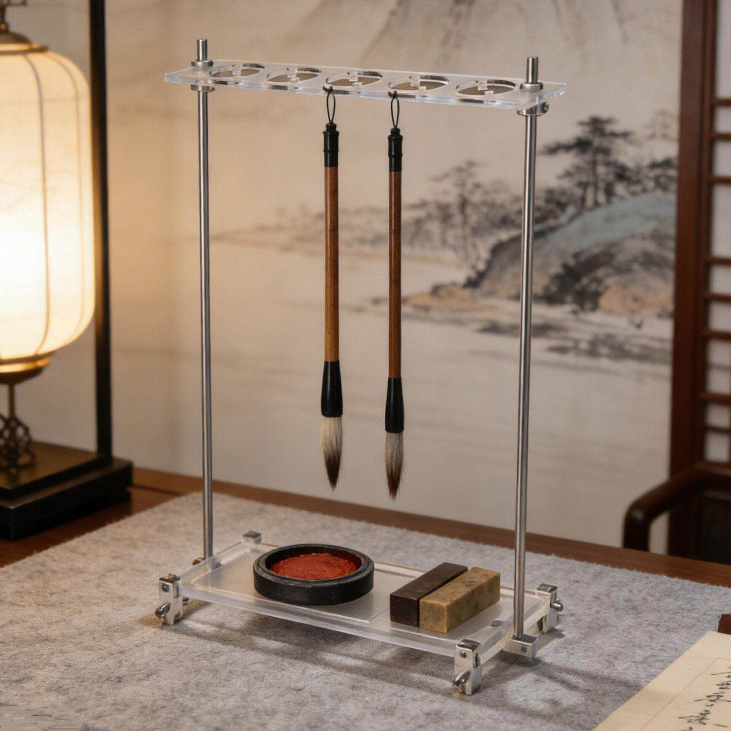 上海压克力光轴笔架赛博毛笔架新中式毛笔笔挂创意简约收纳毛笔架