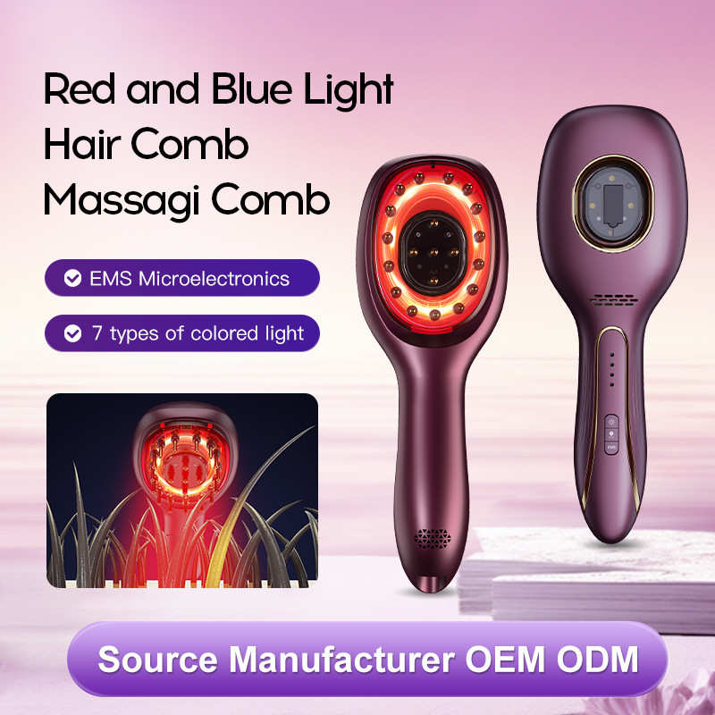 外贸 充电款按摩梳 导液按摩梳 育发养发头皮健发梳护发仪