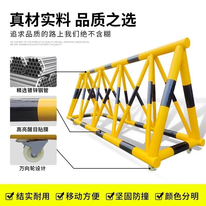 学校门口挡车护栏拒马移动路障护栏带轮防冲撞护栏加油站挡车路障