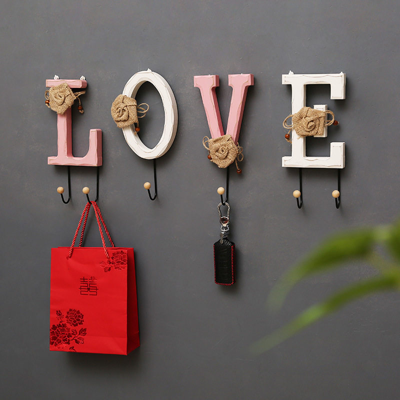 创意进门入户玄关衣服钥匙收纳挂钩卧室墙上壁挂免打孔木质挂衣架,家庭/个人清洁工具,粘钩,淘宝优惠券,粉丝福利购,淘宝优惠卷