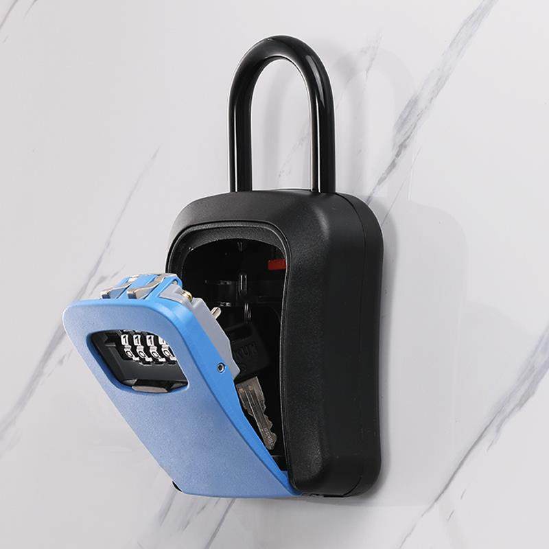 免安装金属按键式密码锁放钥匙储物盒挂式收纳盒密码挂锁软钢丝绳