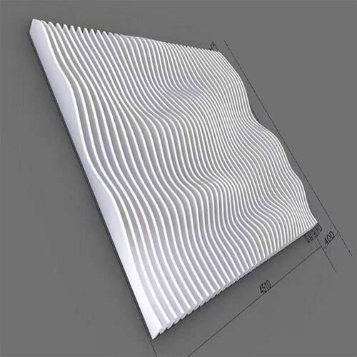 定制铝方通弧形波浪异形吊顶 造型铝单板幕墙 木纹铝方管拉弯包柱