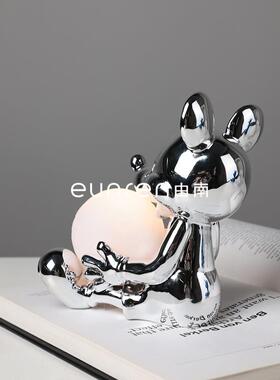 ZAI现代简约电意镀卡老面鼠通抱球夜灯摆件客厅家居桌儿童房创装