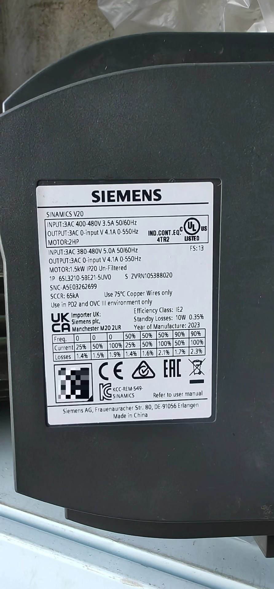 西门子6SL3210-5BE21-5UV0，带滤波器，项目剩