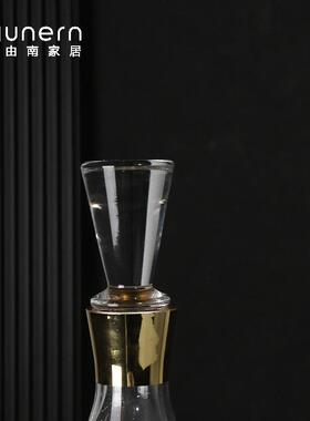 新中式创意透明玻璃酒具摆件样板间醒酒器吧台软装饰品售楼处摆设