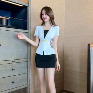 酒店工作服夏季 套装 spa采耳按摩足浴店技师服女短袖 沐足会所柔式