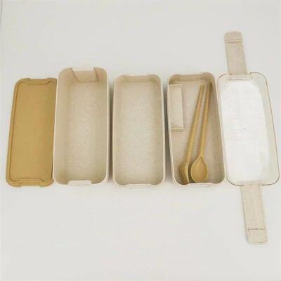 Healthy Material Lunch Box 3 Layer Wheat Straw Bento Boxes M