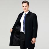 套爸8706 中老年大衣商风务休闲男士 J爸上中 厚款 秋冬外衣翻领长款