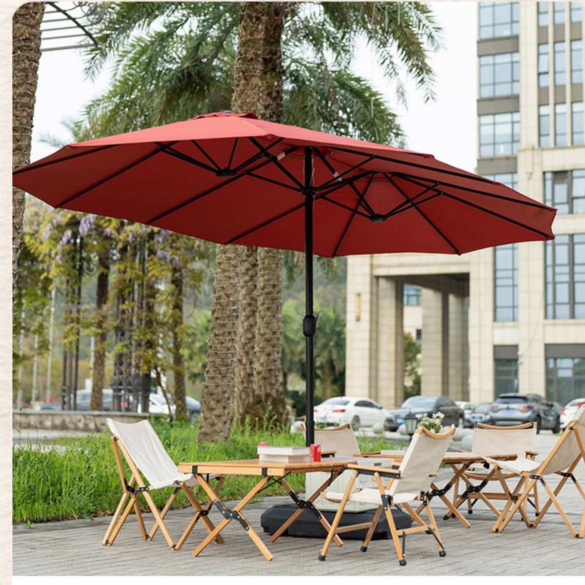 户外遮阳伞庭院露台太阳伞花园室外中柱伞咖啡厅户修闲外摆太阳伞