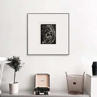 朦胧 饰画民宿双联壁画 亨利马蒂斯线描黑白挂画小众文艺抽象装