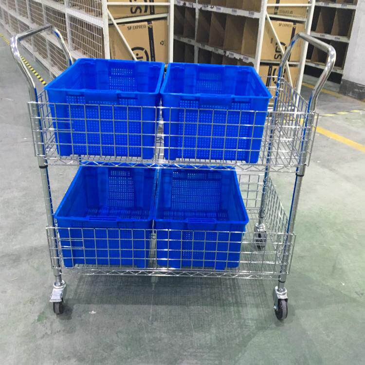 仓库配货车物流手推货车双层拣货车电商分拣车手推周转车