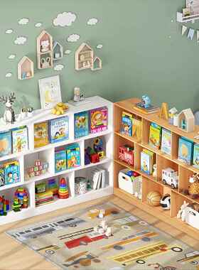 书架落地置物层架家纳34870用书柜多层收柜子分架易客厅简格子柜