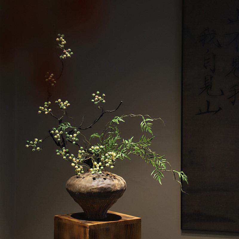 复古新装中式禅陶瓷花瓶宋代学侘寂法式奶意1456油风桌面创意美家