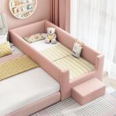 实木儿童床男孩婴儿小床带护栏女孩公主床宝宝床边床加宽拼接大床