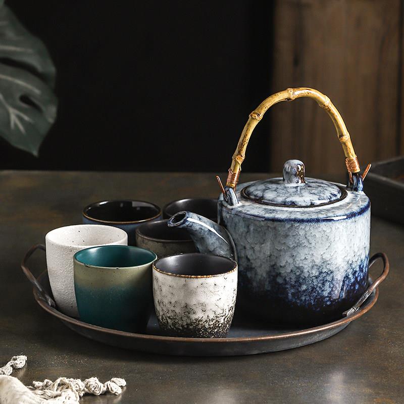 水杯家用套装客厅陶瓷水杯杯子水具整套茶壶泡茶茶杯茶具带托盘