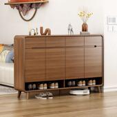 客厅进门鞋 柜家用门口入户实木框玄关柜阳台隔断进门大容量收纳柜